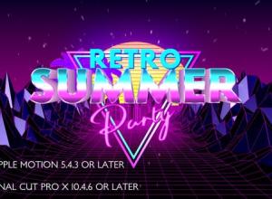 FCPX模板-复古复古夏日派对聚会文字宣传片头