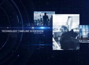 AE模板-现代科技感时间线图片视频介绍片头