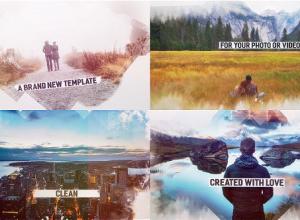 AE模板-折纸可爱的幻灯片图形遮罩视差图片相册片头