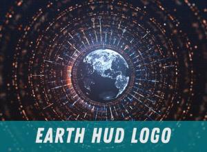 AE模板-科技感地球FUI球体粒子HUDLogo动画