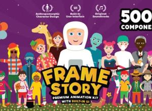 AE模板-5000+卡通人物角色男女造型场景图标MG动画元素包