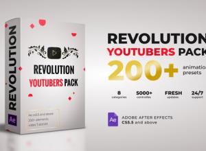 AE模板-200个社交媒体图标动画背景标题图形订阅关注宣传工具包