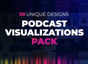 AE模板-30种独特设计广播音乐波形可视化包装动画