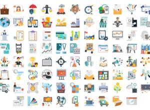 AE模板-100个商务业务工作ICON图标MG动画