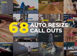 AE模板-68组科技感呼出指示线自动适应大小标注动画