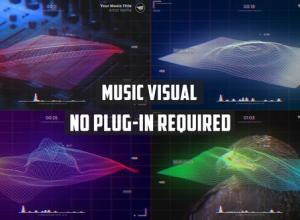 AE模板-歌曲视觉网格波浪音乐波形可视化动画