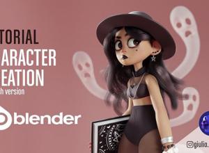 Blender卡通女孩角色实例制作视频教程
