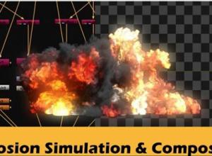 Maya+Nuke技能分享爆炸特效模拟合成教程+英文字幕