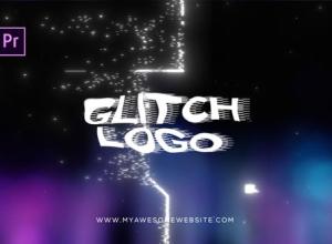 PR模板-背景虚化信号损坏logo动画 Glitch Bokeh Logo Intro
