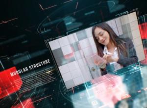 AE模板-科技感三维立方体照片视频宣传片头