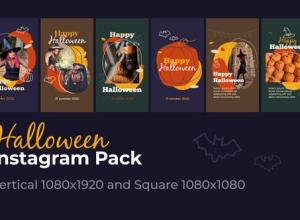 AE模板-INS社交媒体竖屏方形视频标题包装动画