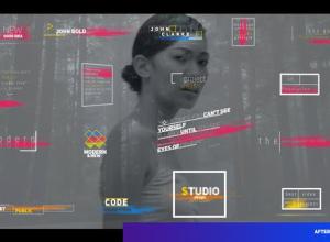 AE模板-17组现代时尚彩色条纹文字标题排版动画