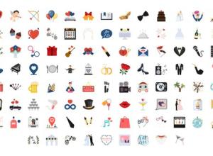 AE模板-100个婚礼图标动画MG图形 100 Wedding Icons