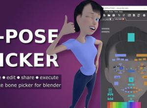 Blender模型绑定映射控制插件  X-Pose Picker V4.0