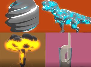 C4D神奇卡通VFX能量球/等离子恐龙/爆炸/流体效果案例视频教程