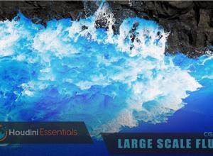 Houdini 18大面积水花飞溅流体海浪特效制作教程