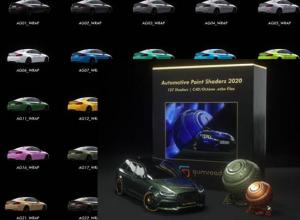 C4D Octane渲染器汽车车漆材质预设orbx格式