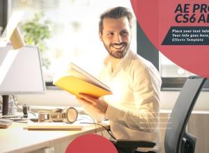 AE模板-干净时尚图形视差商务公司包装宣传片头+背景音乐