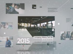 AE模板-简洁科技感历史介绍企业公司时间线开场