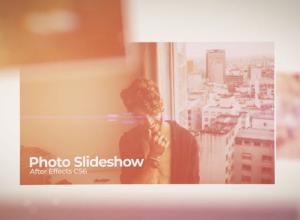 AE模板-简单温馨柔和漏光平滑过渡照片相册展示片头