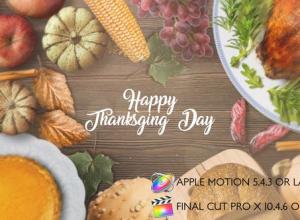 FCPX插件-感恩节家庭照片木框相册片头 Thanksgiving Special Promo