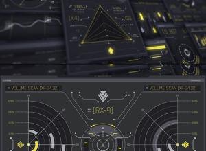 AE模板-100组科技感UI用户界面HUD屏幕元素动画包