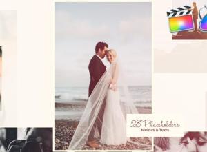 FCPX插件-优雅视差浪漫婚礼照片相册回忆图片开场片头+背景音乐