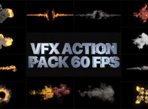 AE模板-VFX特效逼真烟雾火焰灰尘元素动作视频合成动画