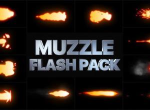 AE模板-4K逼真枪口火焰闪光射击火花特效 Muzzle Flash Pack
