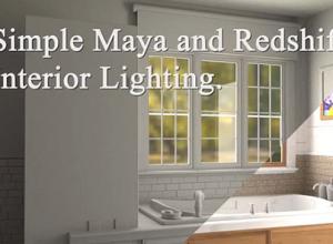 Maya Redshift渲染器室内灯光渲染教程+英文字幕