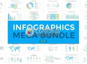 AE模板-450+MG动画公司企业创意数据图信息表格线路图柱状图展示包V3