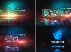 AE模板-三维超酷倒计时空间感抖动logo片头 Countdown Logo Reveal