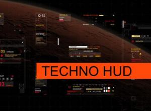 AE模板-高科技HUD图形界面元素动画 Techno Hud