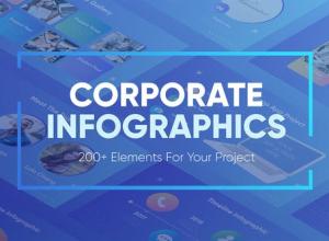 AE模板-200+信息图表元素企业数据图表展示包装动画 Corporate Infographics