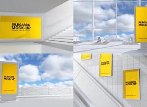 AE模板-E3D三维户外广告牌展示动画 Outdoor Mockups II