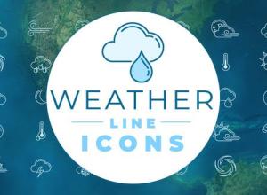 AE模板-39组天气图标线条ICON动画 Weather Icons