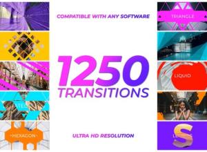 1250个多彩几何图形遮罩过渡转场动画4K视频素材 Transitions