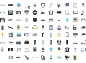 AE模板-100个电子小工具电器设备图标ICON动画 100 Electronic Gadgets Icons