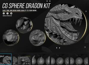 ZBrush动物生物鳞片犄角笔刷预设+ ZTL模型