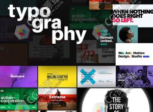 AE脚本-350组创意文字标题字幕条排版背景动画V6.1