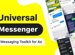 AE模板-手机APP信息对话框气泡文字聊天动画 Messenger