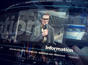 AE模板-科技感TV广播新闻栏目包装片头 News Vision