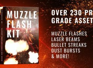 AE模板-230组闪光子弹轨迹弹道瞄准开枪激光特效 Real Muzzle Flash Kit