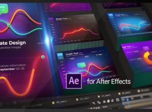 AE模板-13组信息图表数据信息曲线趋势图动画