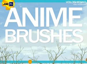 73组二维卡通元素PS笔刷 Anime Brush Set 73+