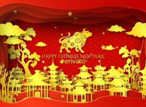 AE模板-新年牛年春节祝福喜庆包装片头