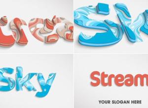 AE模板-三维挤压流动切割三维Logo动画 Flow Clean 3D Logo