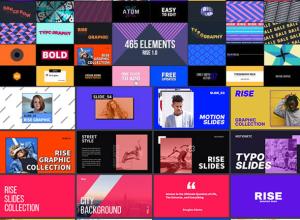 AE脚本-465组创意图形文字标题排版字幕条背景动画预设