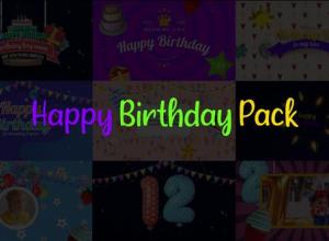 AE模板-卡通儿童生日照片相册展示元素包 Happy Birthday Pack