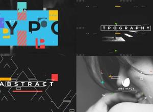 AE模板-抽象创意多彩快速图形文字标题动画 Abstract Titles